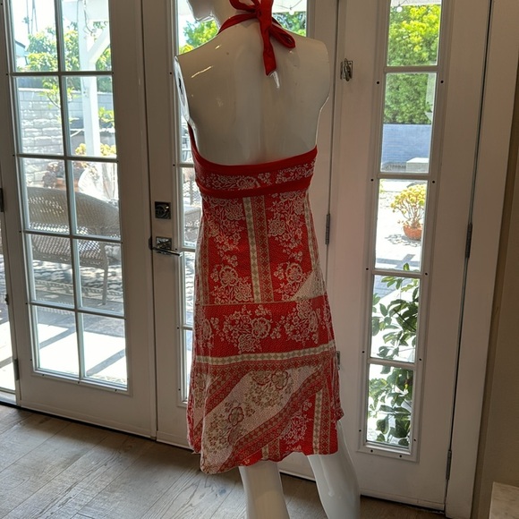 Patagonia Red Floral Oganic Cotton Stretchy Halter Dress Size XS - Picture 6 of 10